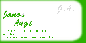 janos angi business card